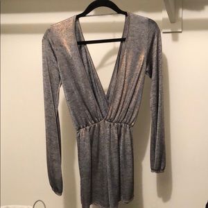 Metallic Silver Romper